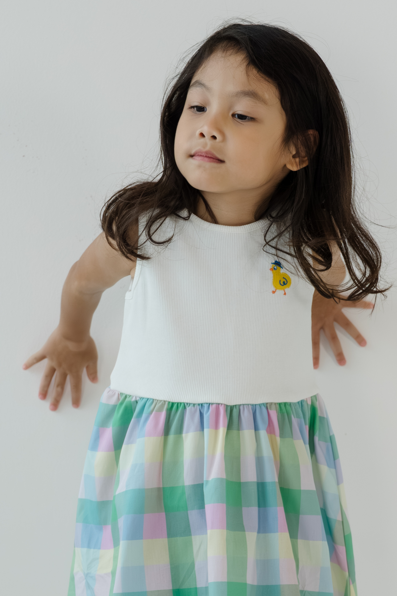 Lavender Plaid Splice Dress