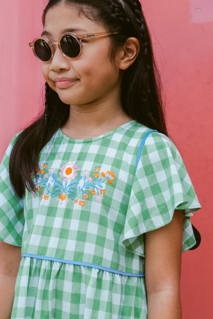 Green Check Molly Dress
