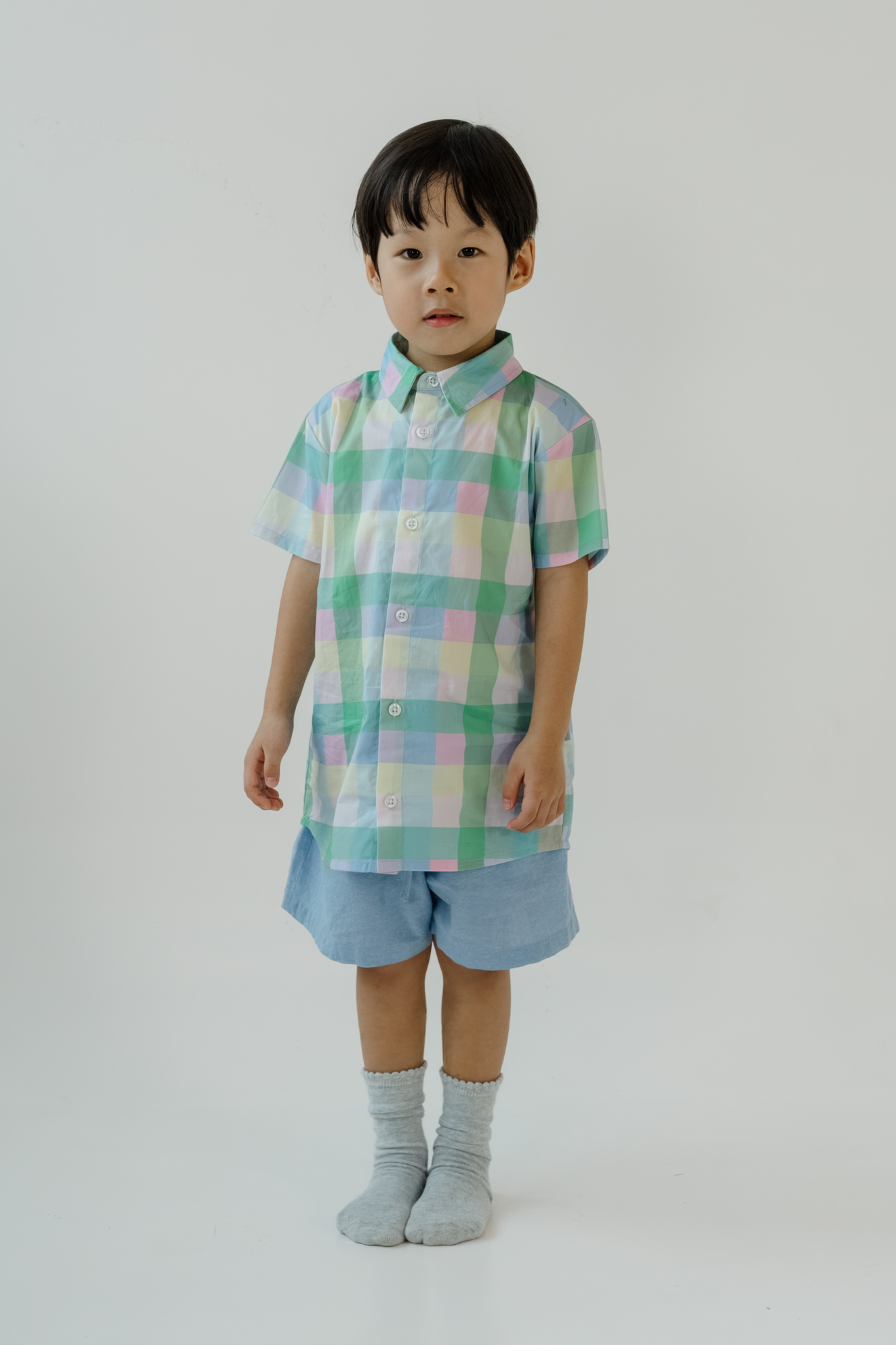 Lavender Plaid Collared Shirt