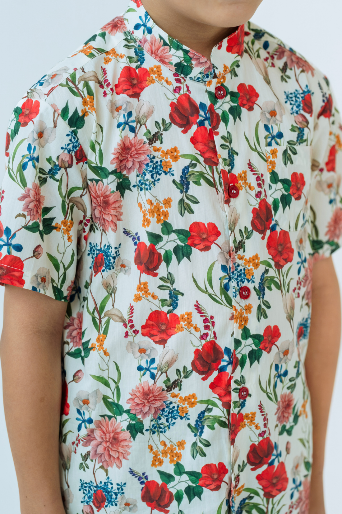 Poppy Garden Mandarin Shirt