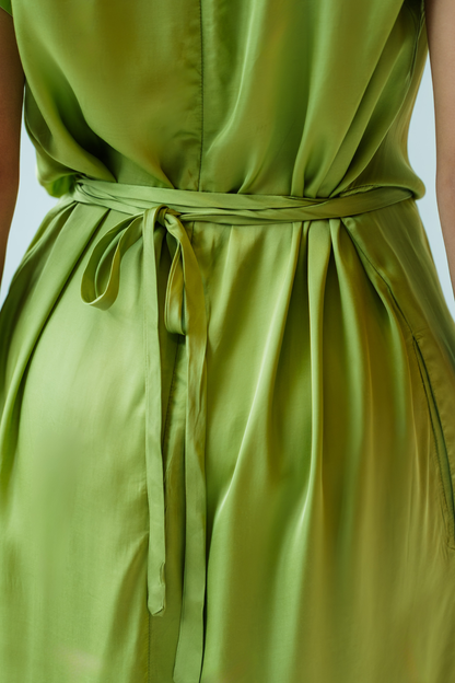 Chartreuse Cowl Neck Dress