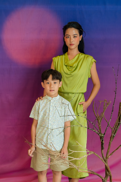 Chartreuse Cowl Neck Dress