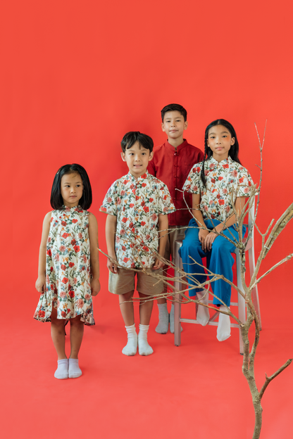 Poppy Garden Mandarin Shirt