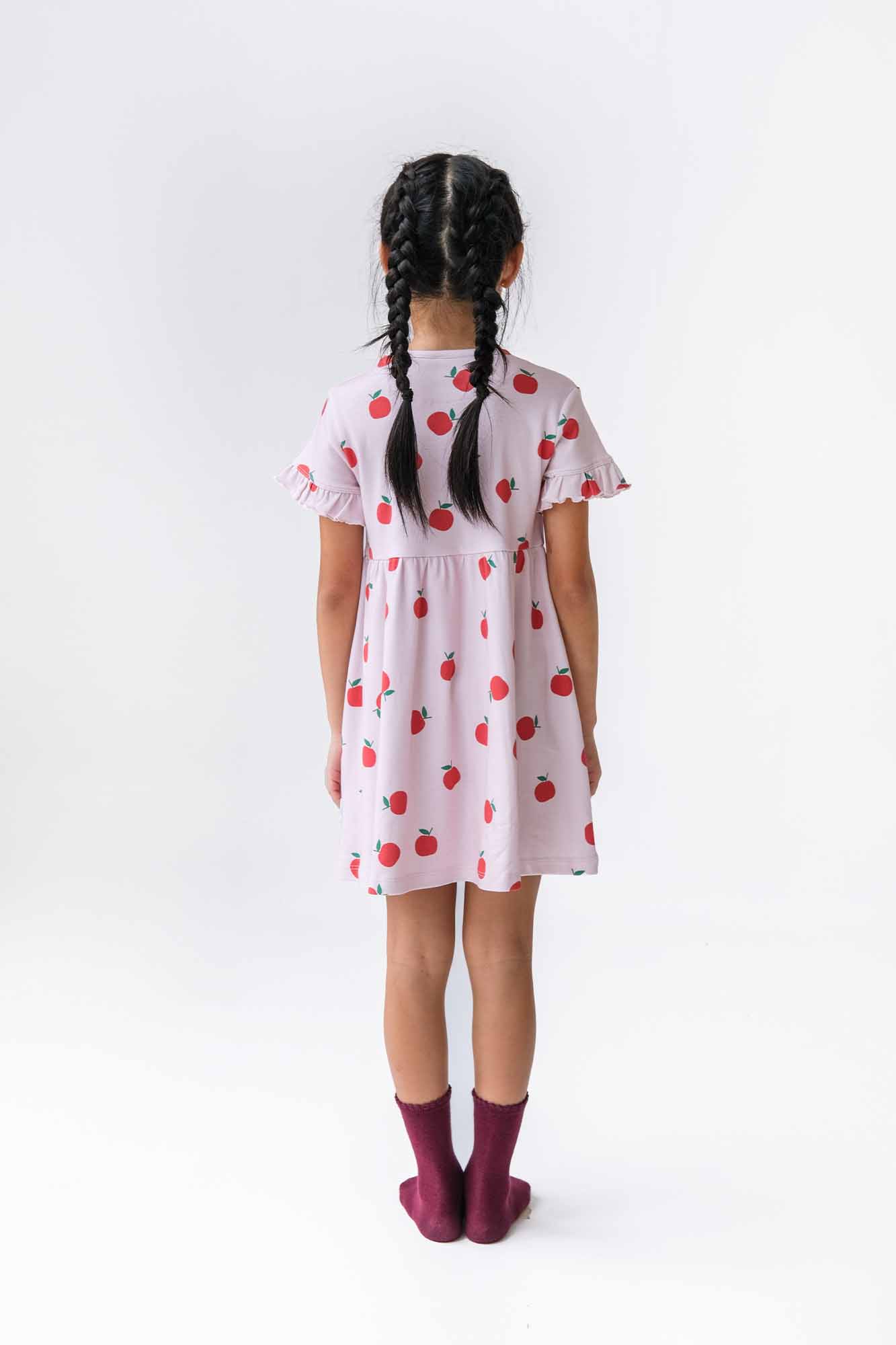 Apples Ruffled Sleeve Dress