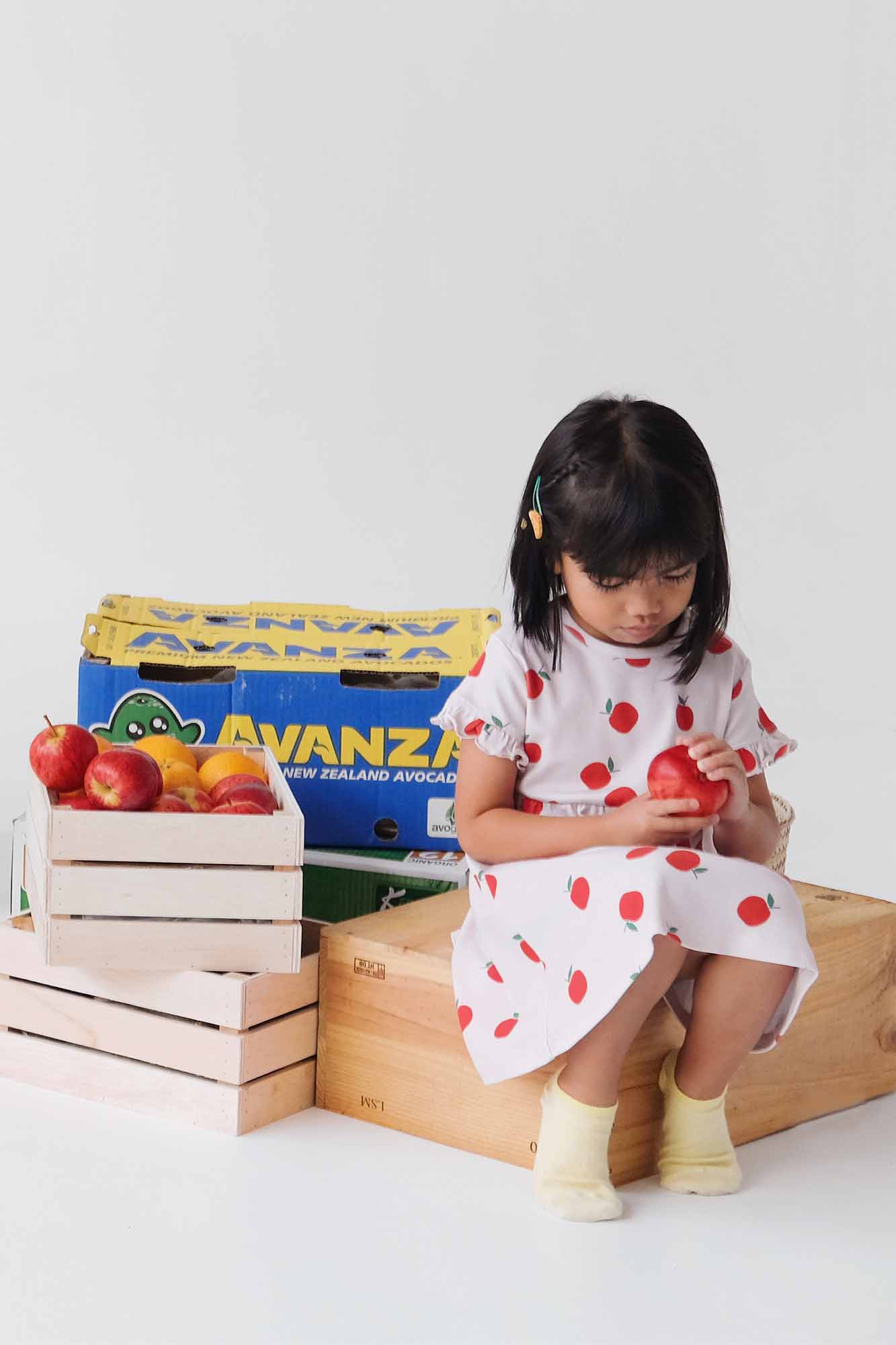 Apples Ruffled Sleeve Dress