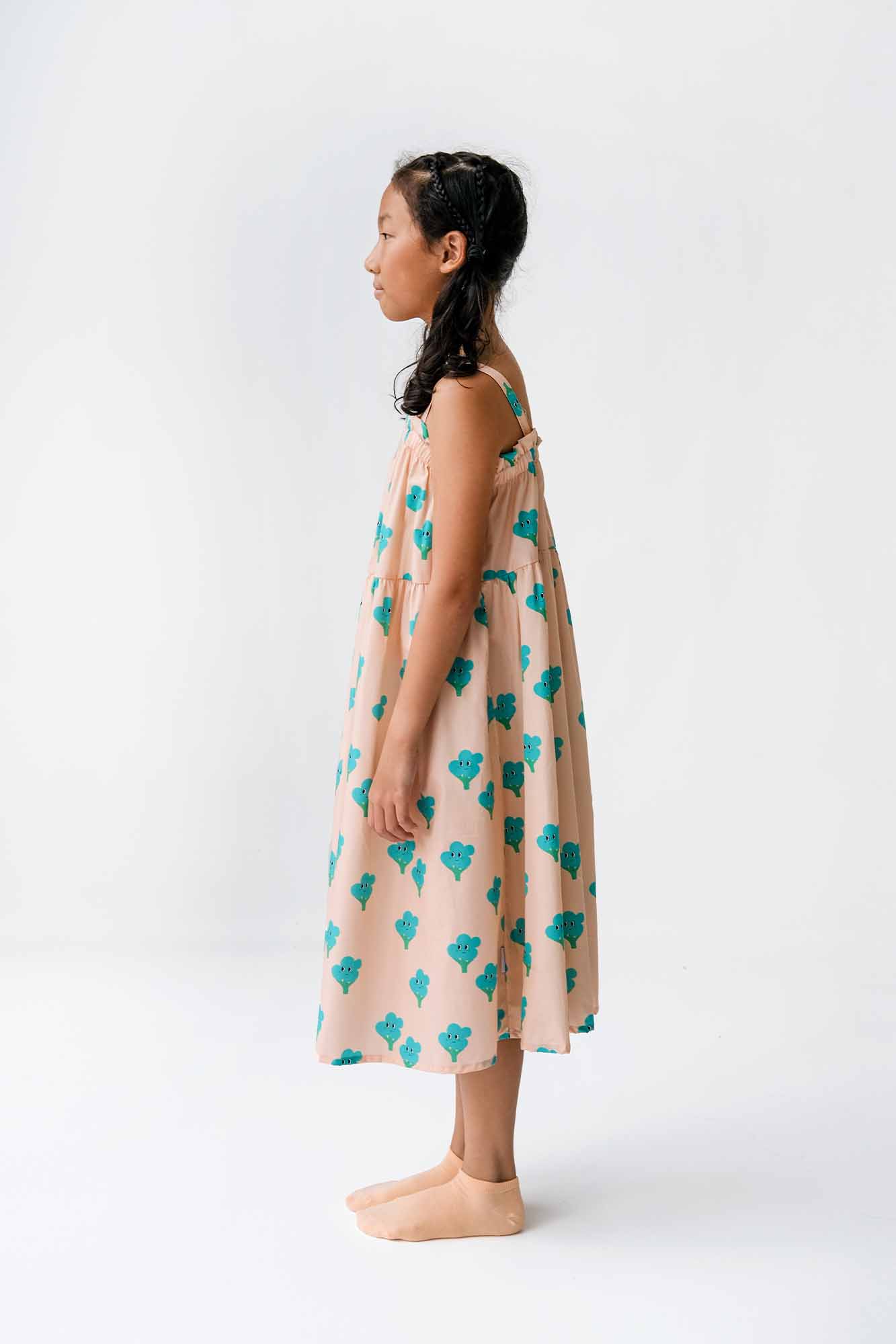 Broccoli Ruffled Midi Dress