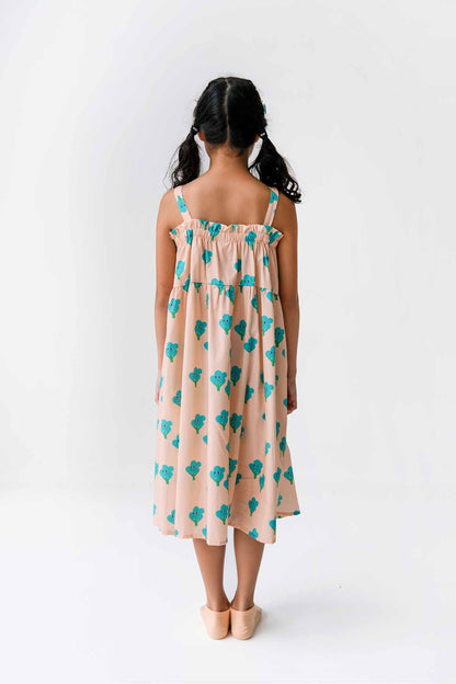 Broccoli Ruffled Midi Dress