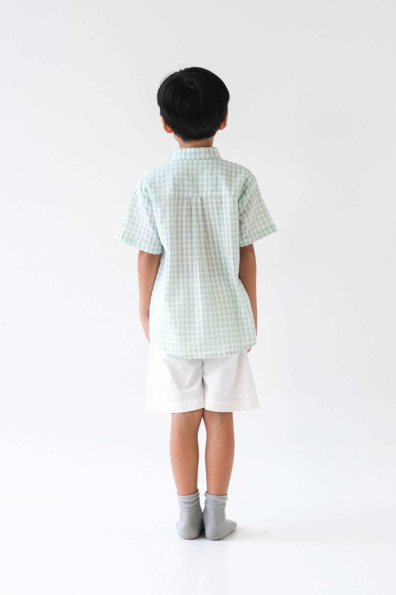 Bamboo Check Mandarin Shirt