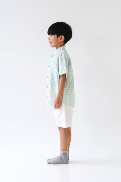 Bamboo Check Mandarin Shirt