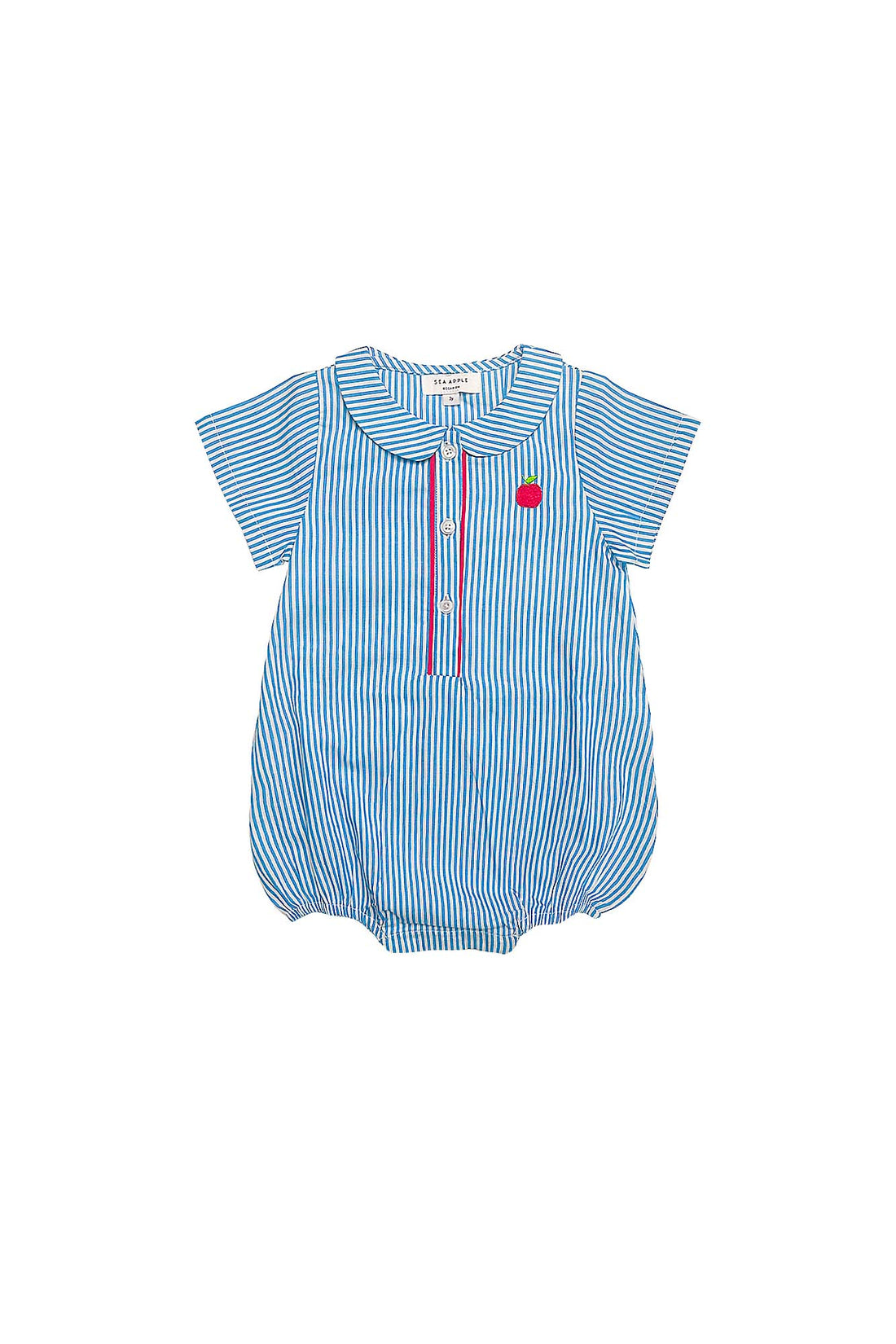 Blue Stripe Apple Peter Pan Romper