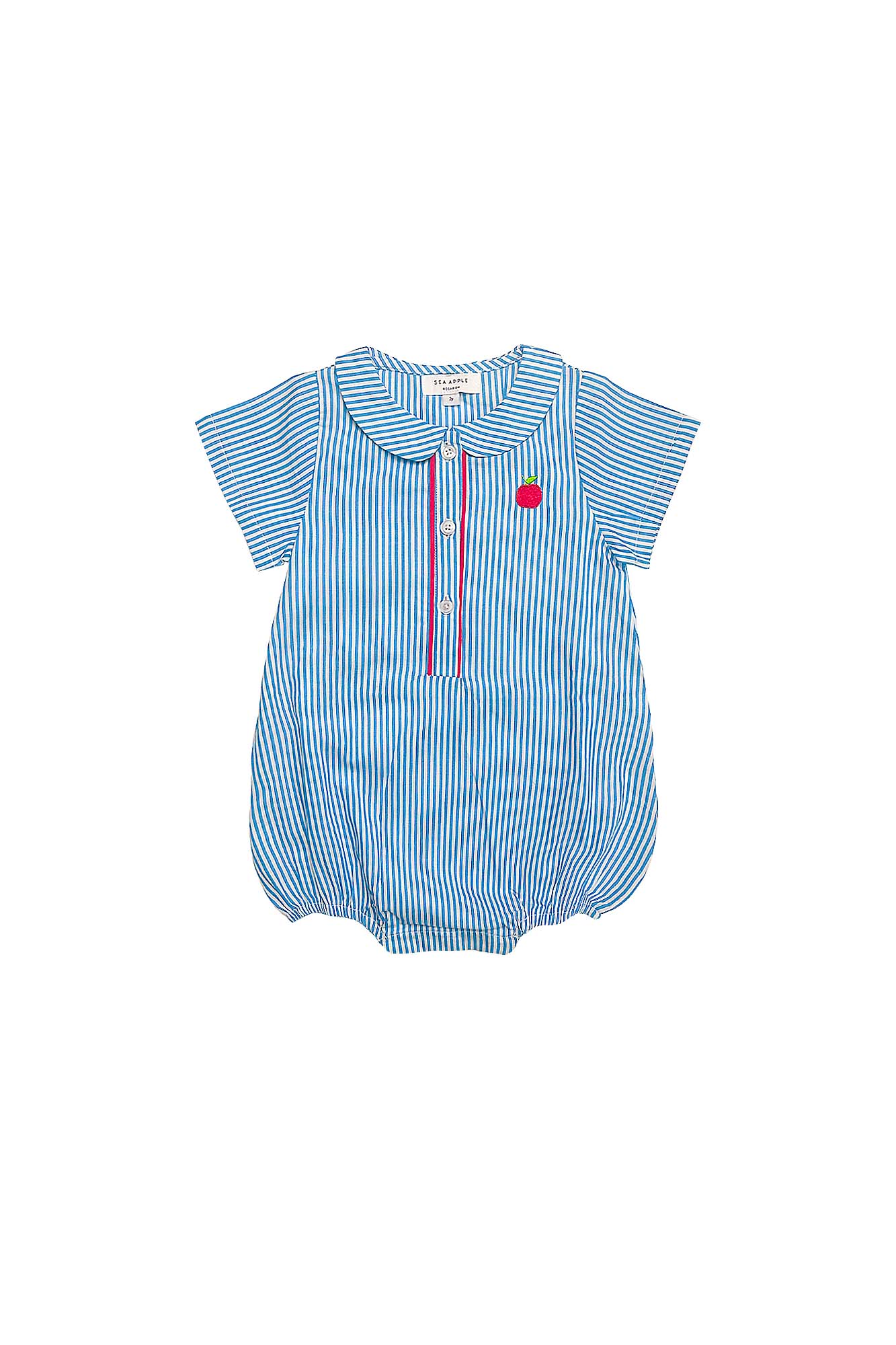 Blue Stripe Apple Peter Pan Romper