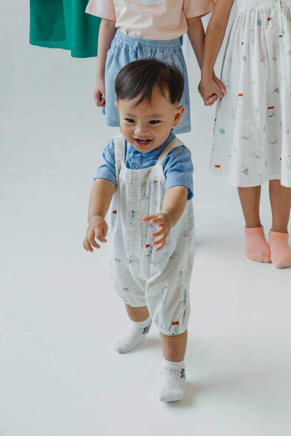Catch Me Baby Overalls - Cloud