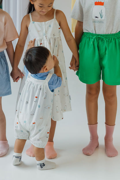 Catch Me Baby Overalls - Cloud