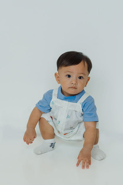 Catch Me Baby Overalls - Cloud