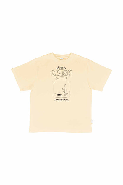 Colour Me! What A Catch Sand Oversized Tee