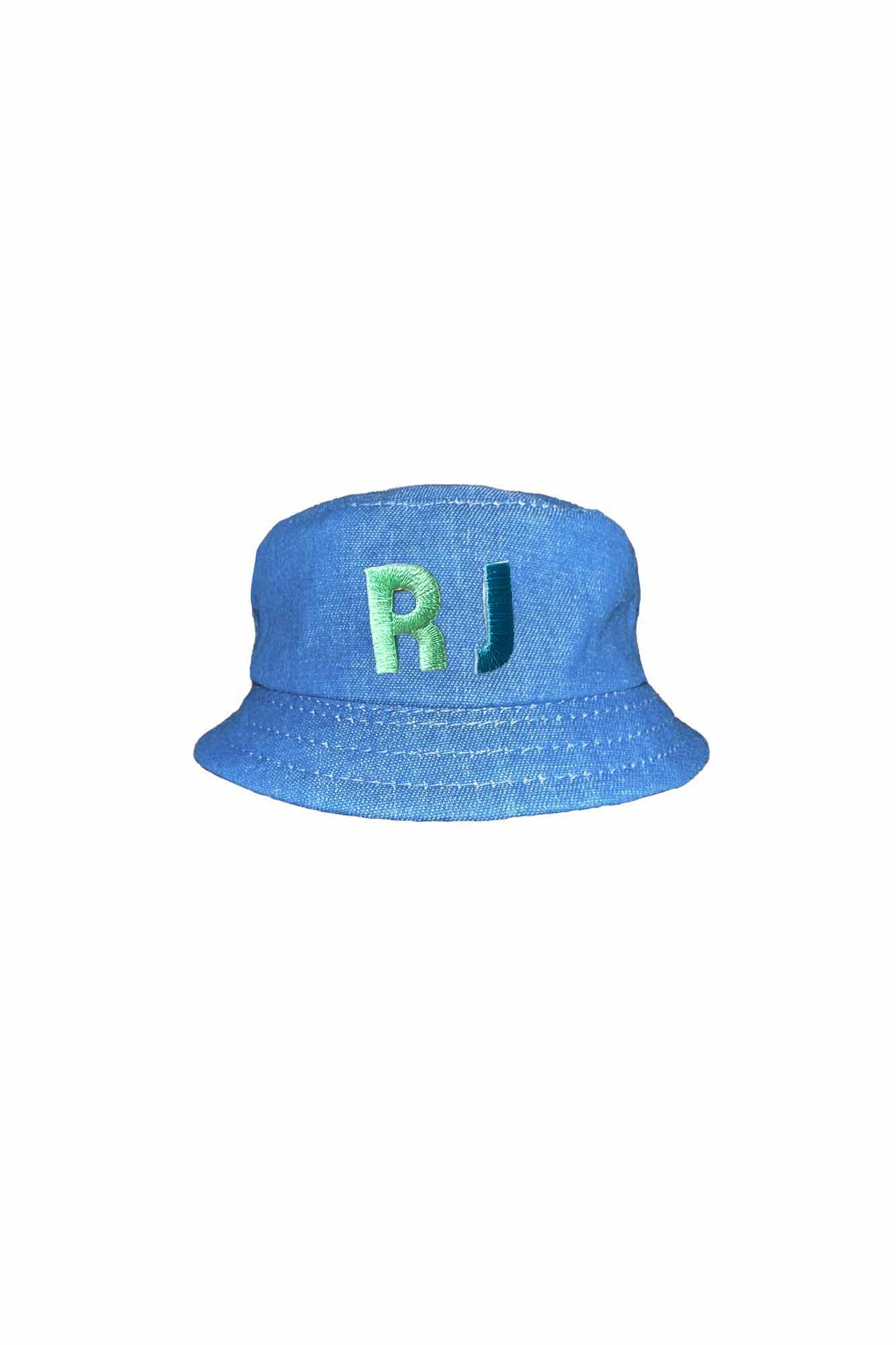 Personalisable Mini Striped Denim Reversible Bucket Hat