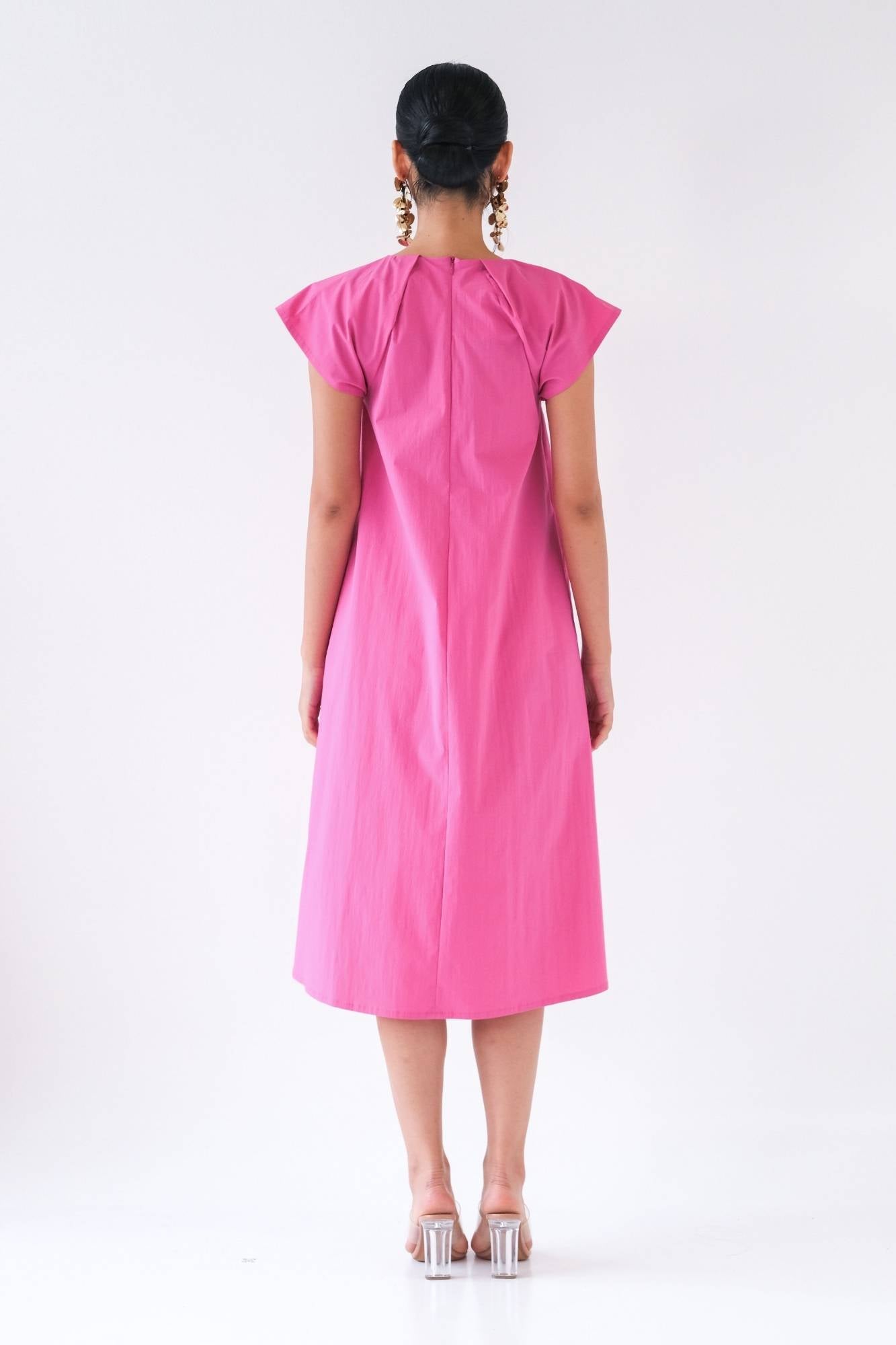 Fuschia Pleated Dress