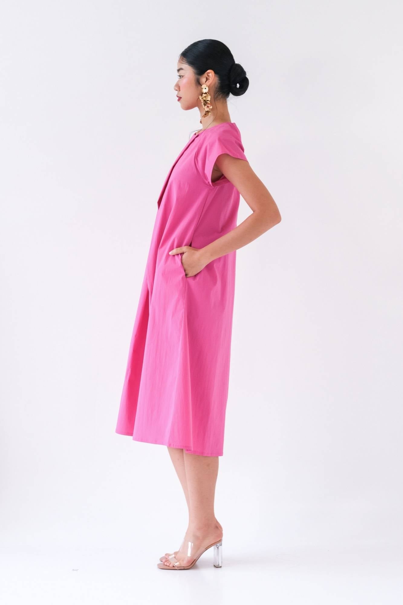 Fuschia Pleated Dress