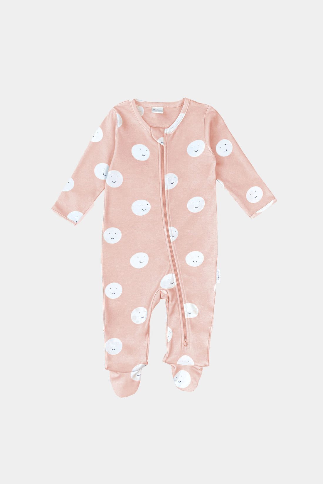 Happy Moon Beige Baby Sleepsuit
