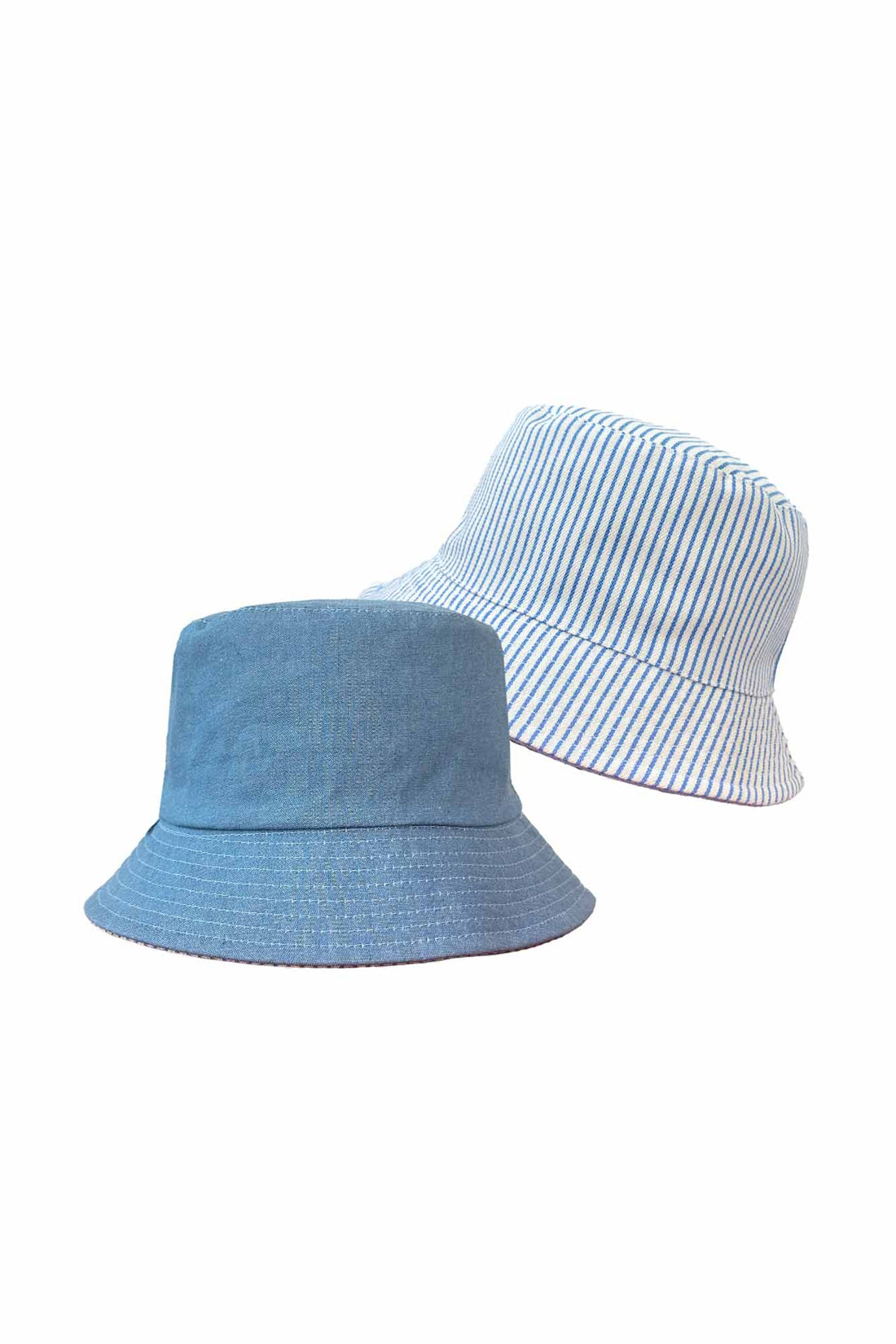 Personalisable Kids Striped Denim Reversible Bucket Hat