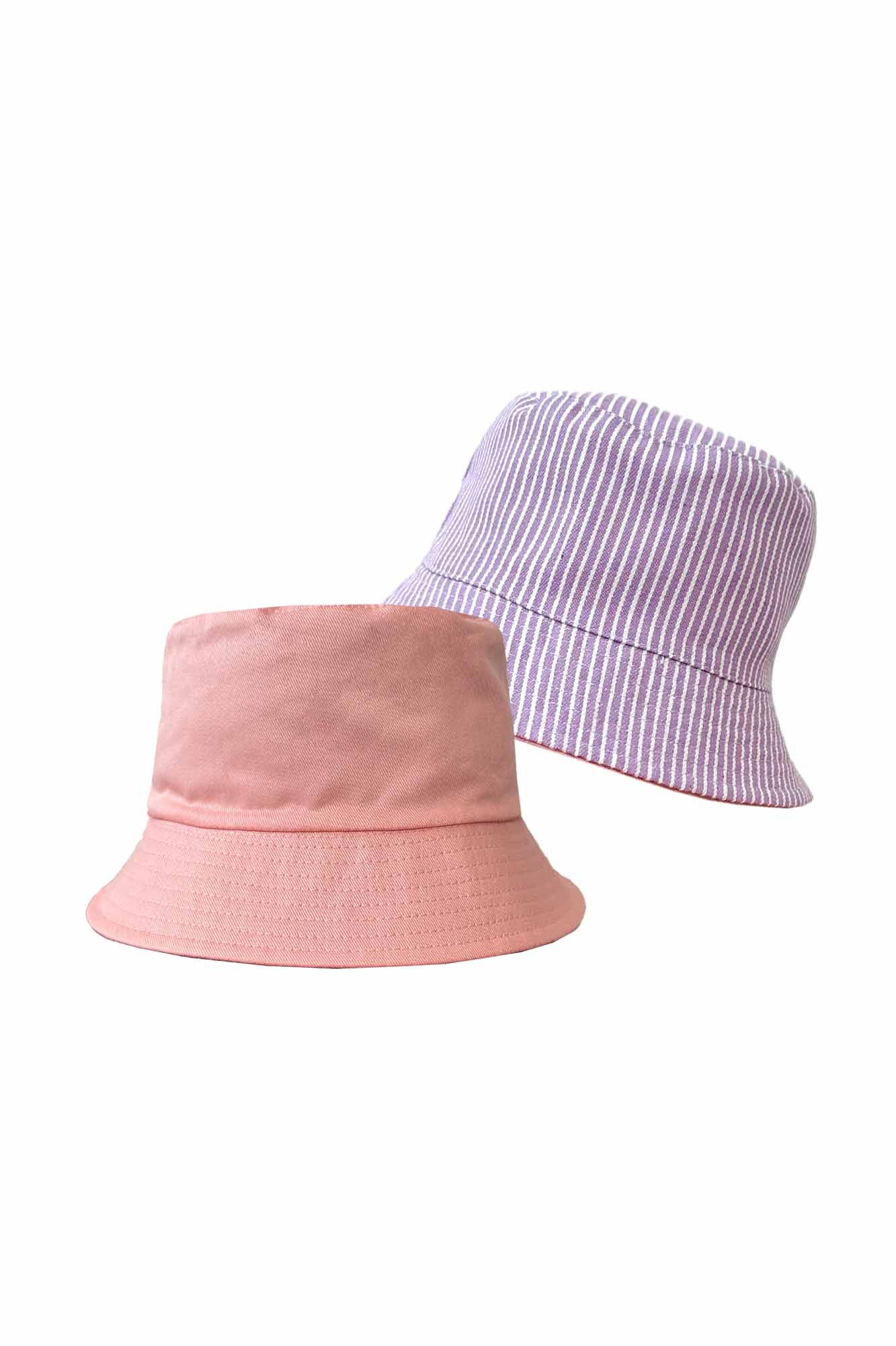 Personalisable Kids Striped Pink Reversible Bucket Hat