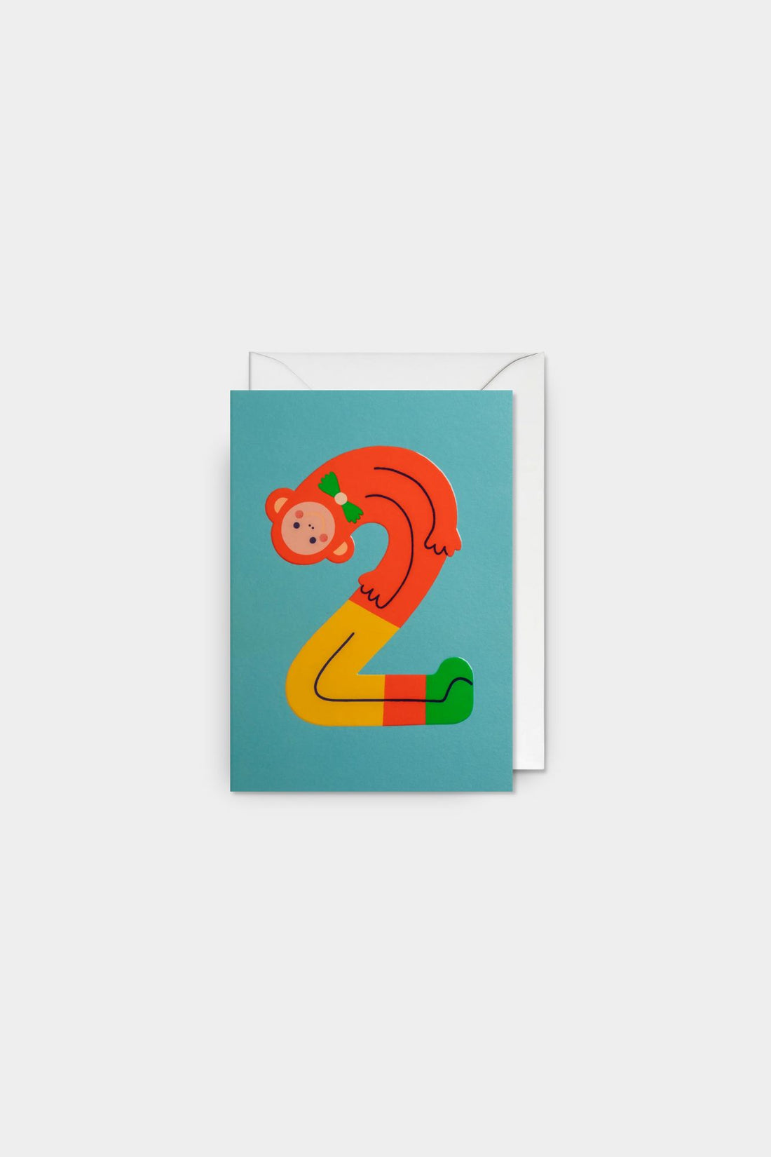 Two Today Monkey Greeting Card