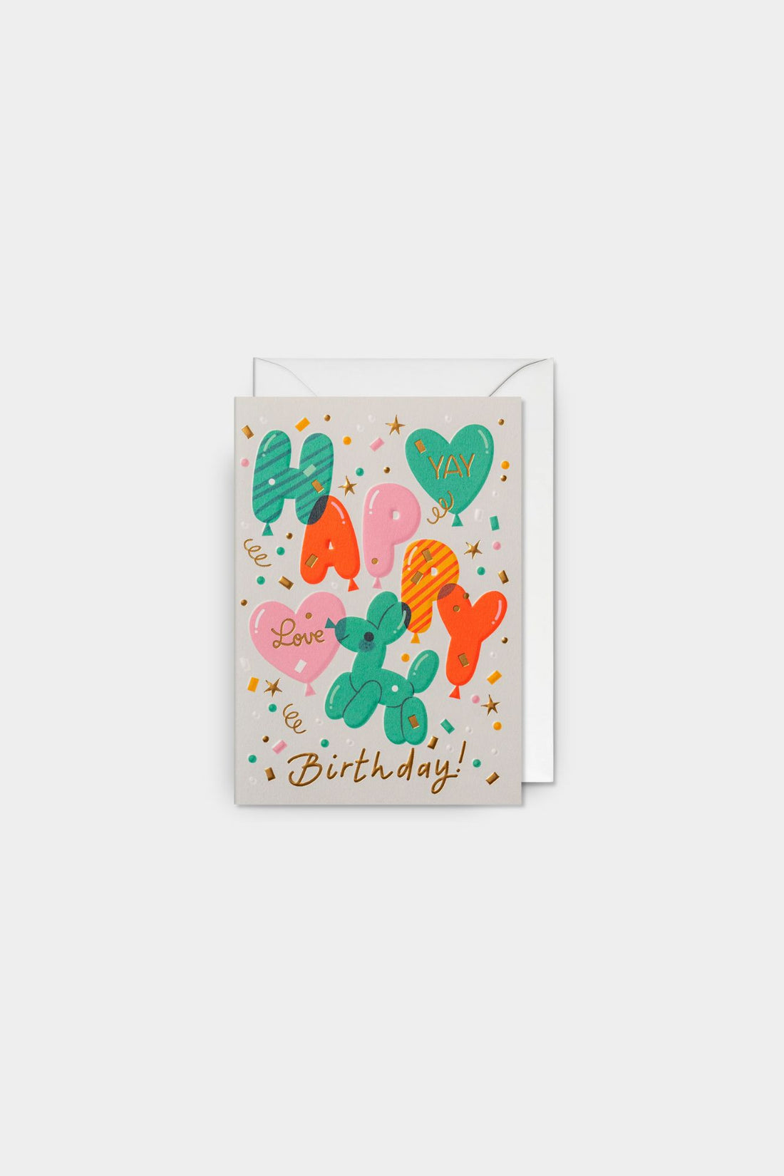 Happy Birthday Balloons & Confetti Greeting Card