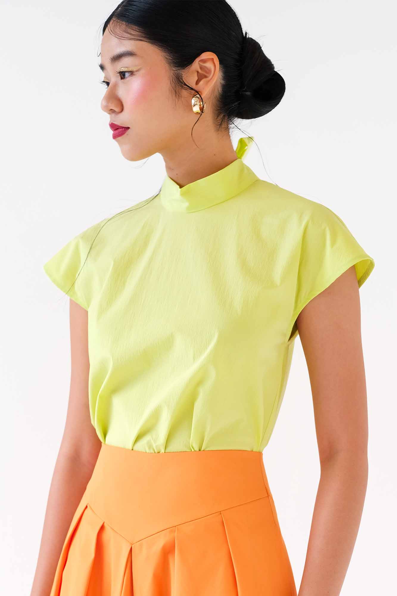 Lime High Neck Top