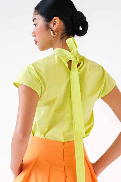 Lime High Neck Top