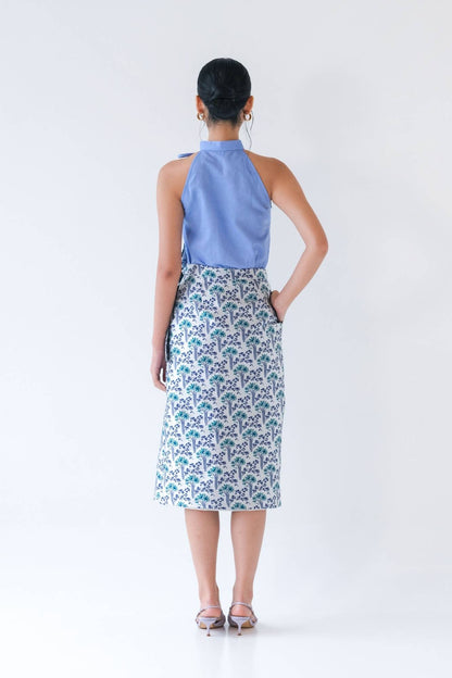 Lavender Jacquard Wrap Skirt