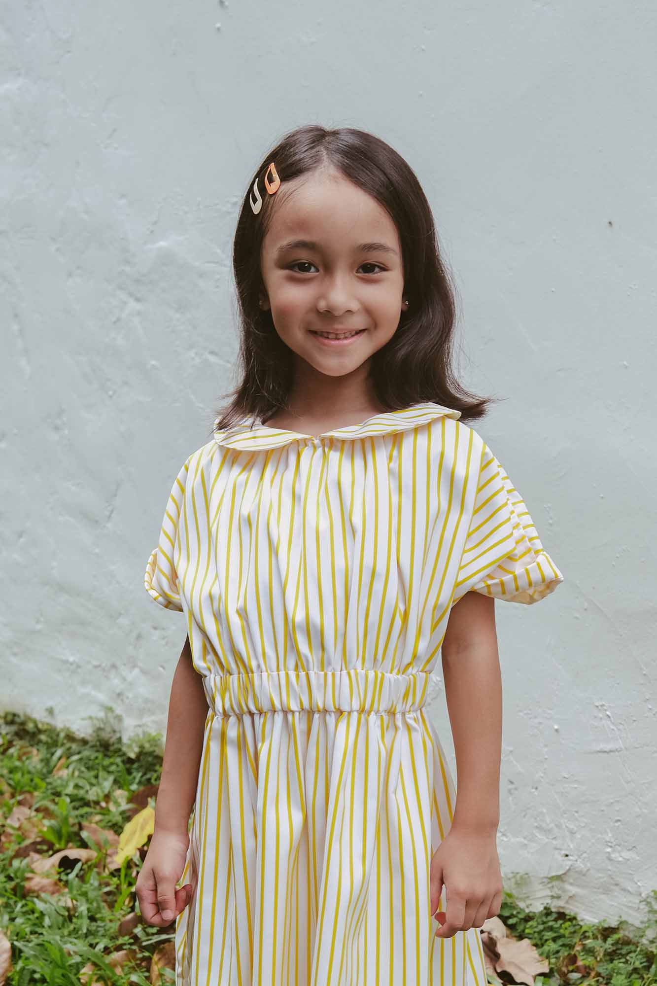 Lemon Stripe Peter Pan Dress