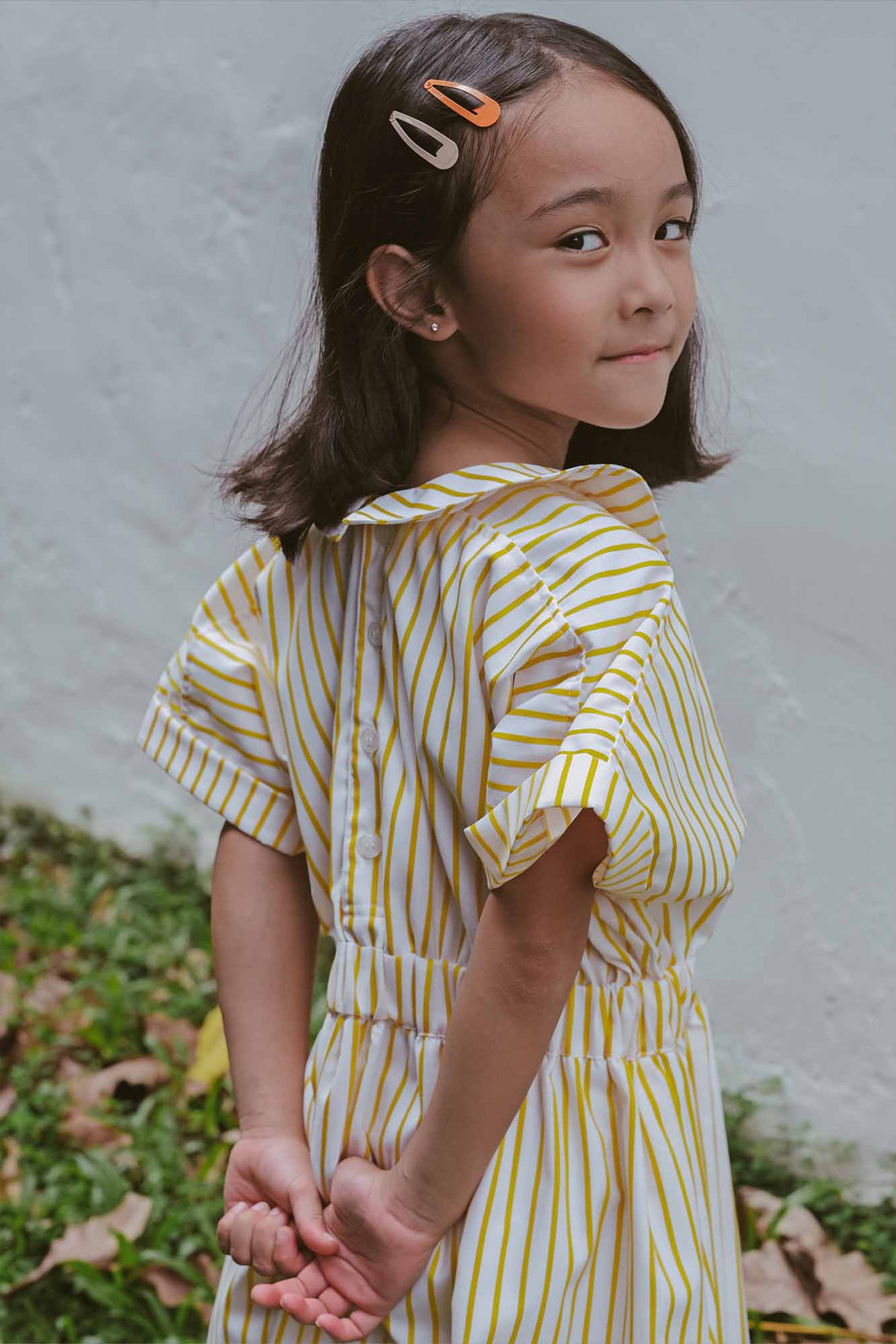 Lemon Stripe Peter Pan Dress