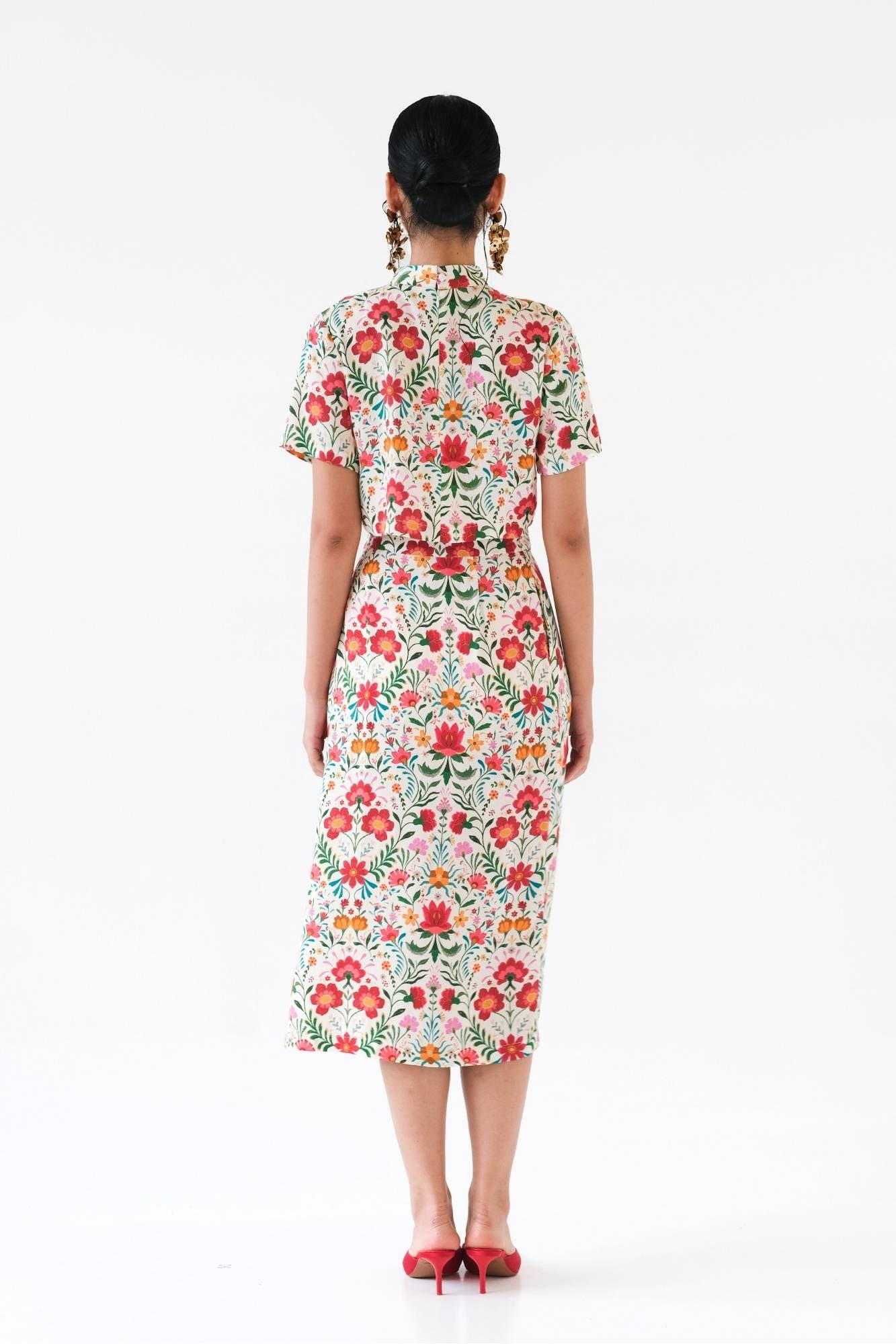 Mexican Rose Cheongsam Top