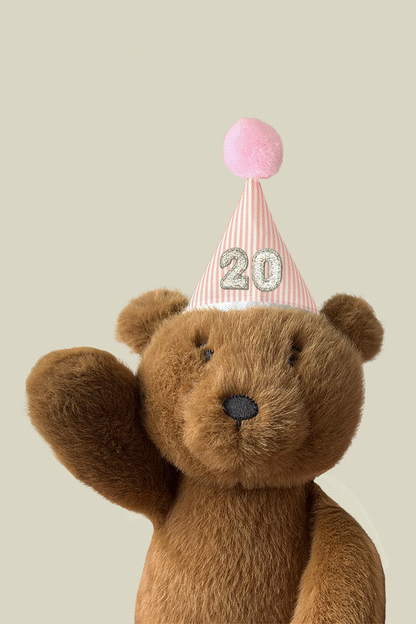 Mini Plush Party Hat Pink Stripes