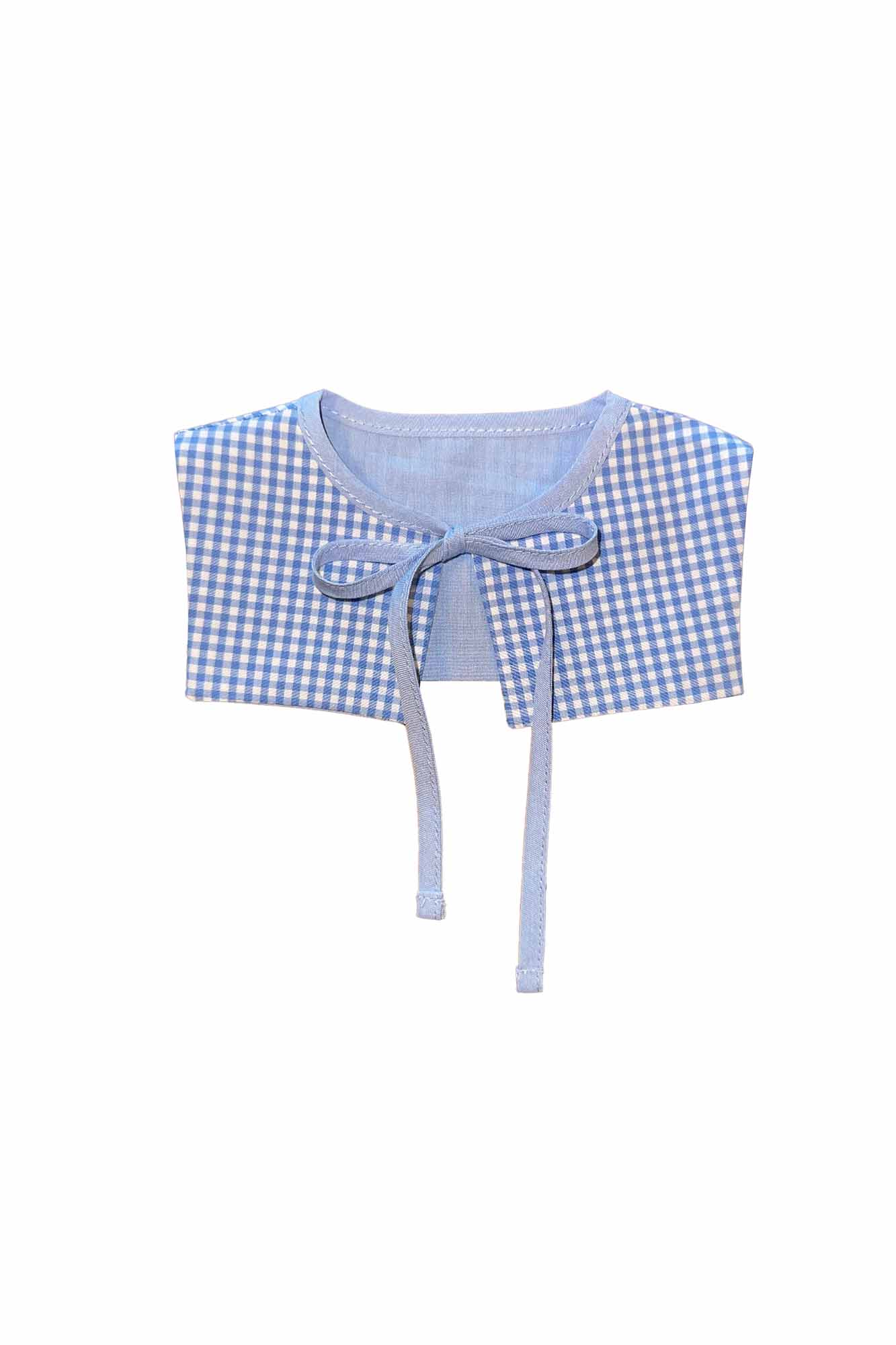 Mini Check Blue Reversible Square Collar