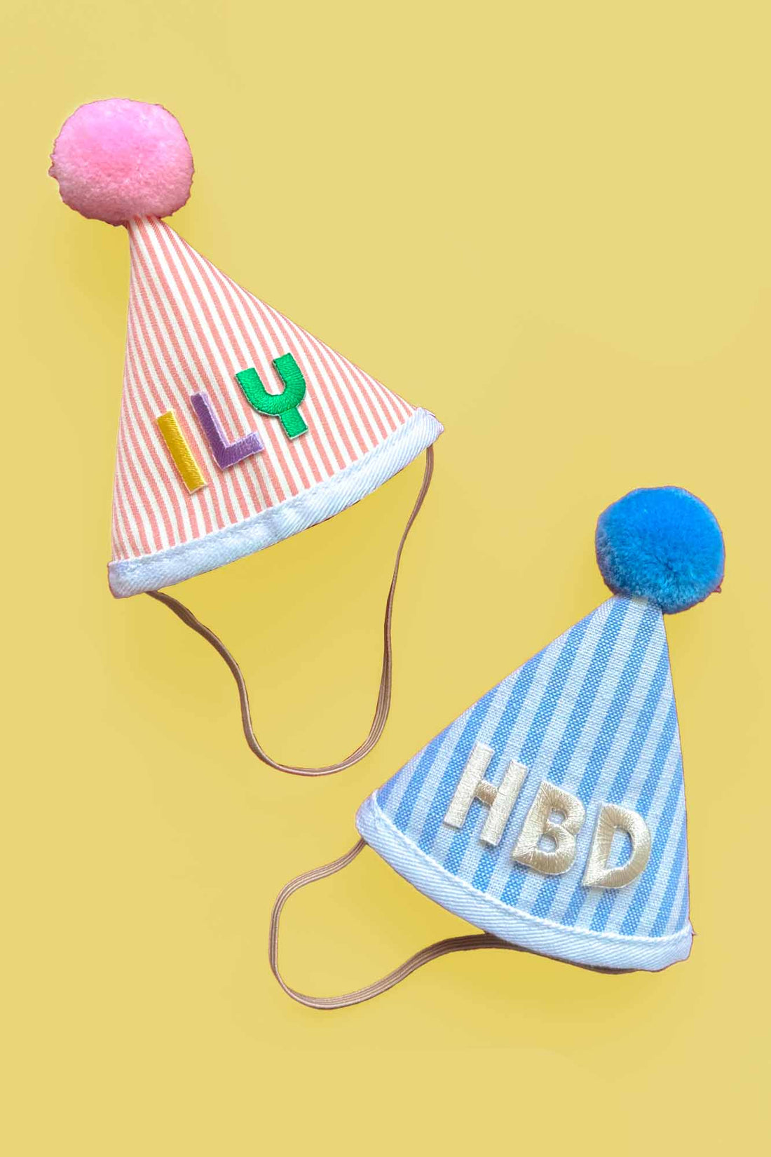 Mini Plush Party Hat Blue Stripes