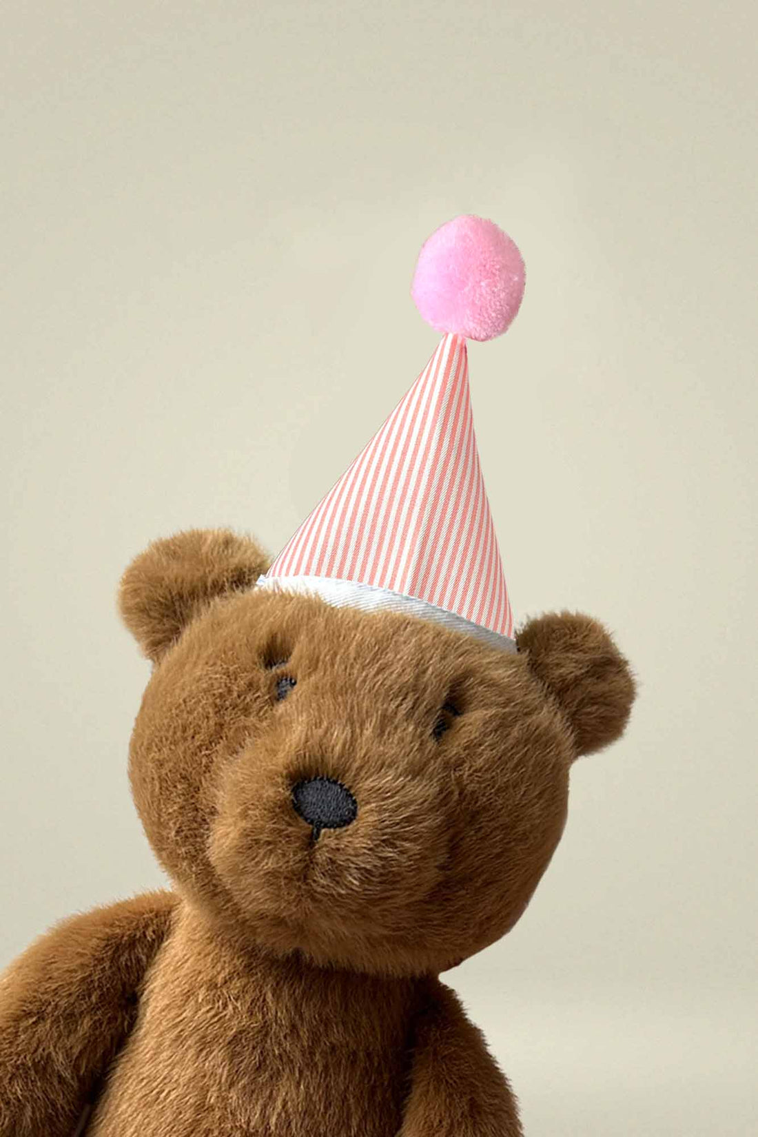 Mini Plush Party Hat Pink Stripes