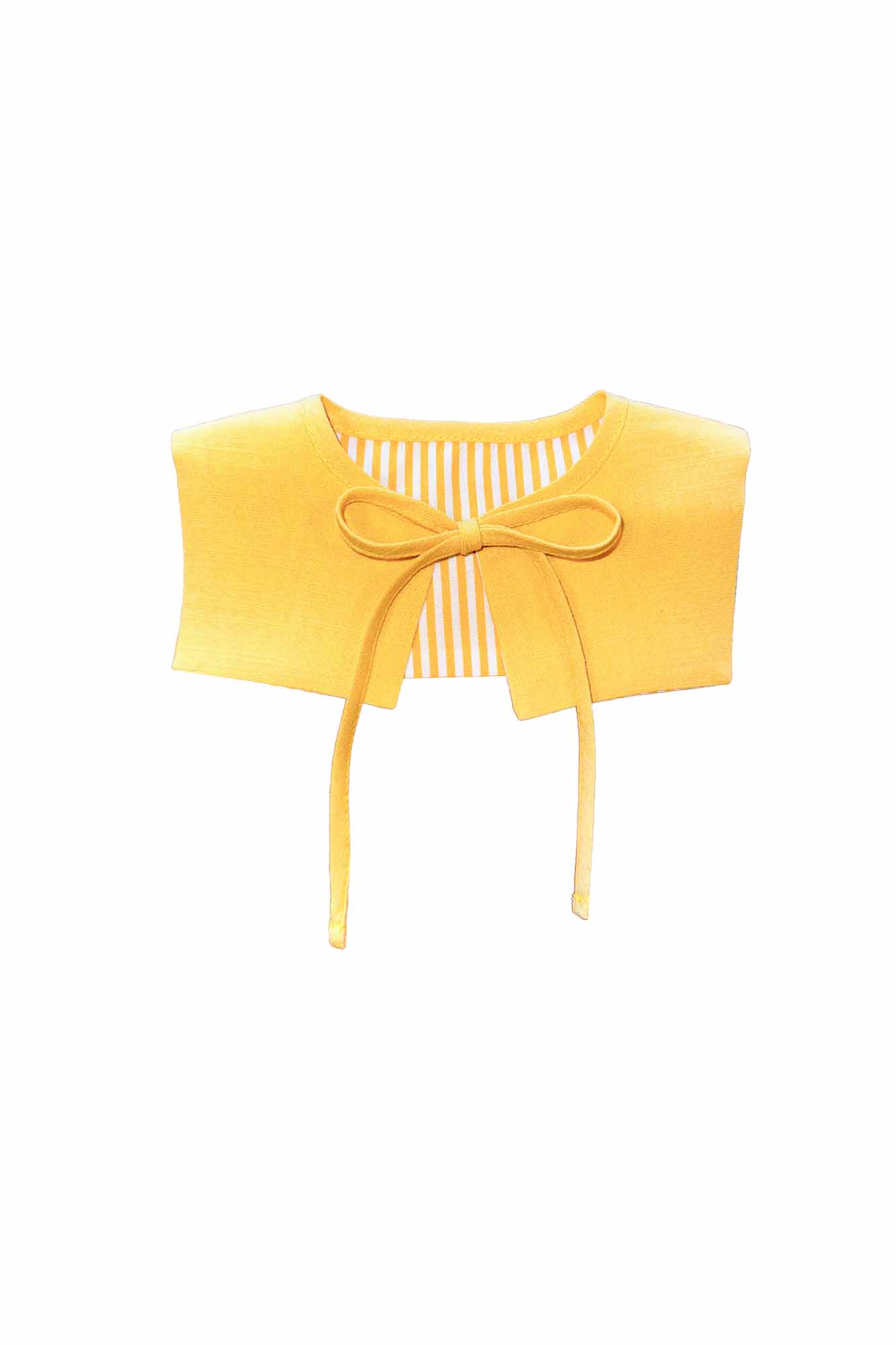 Mini Striped Yellow Reversible Square Collar