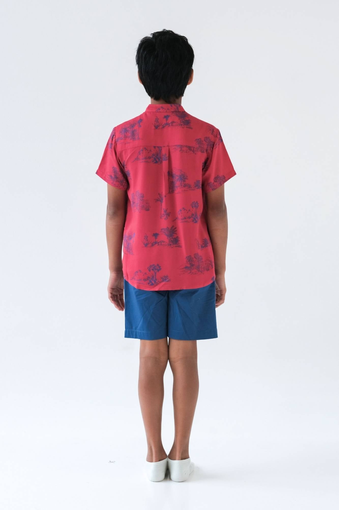 Modern Toile Mandarin Shirt