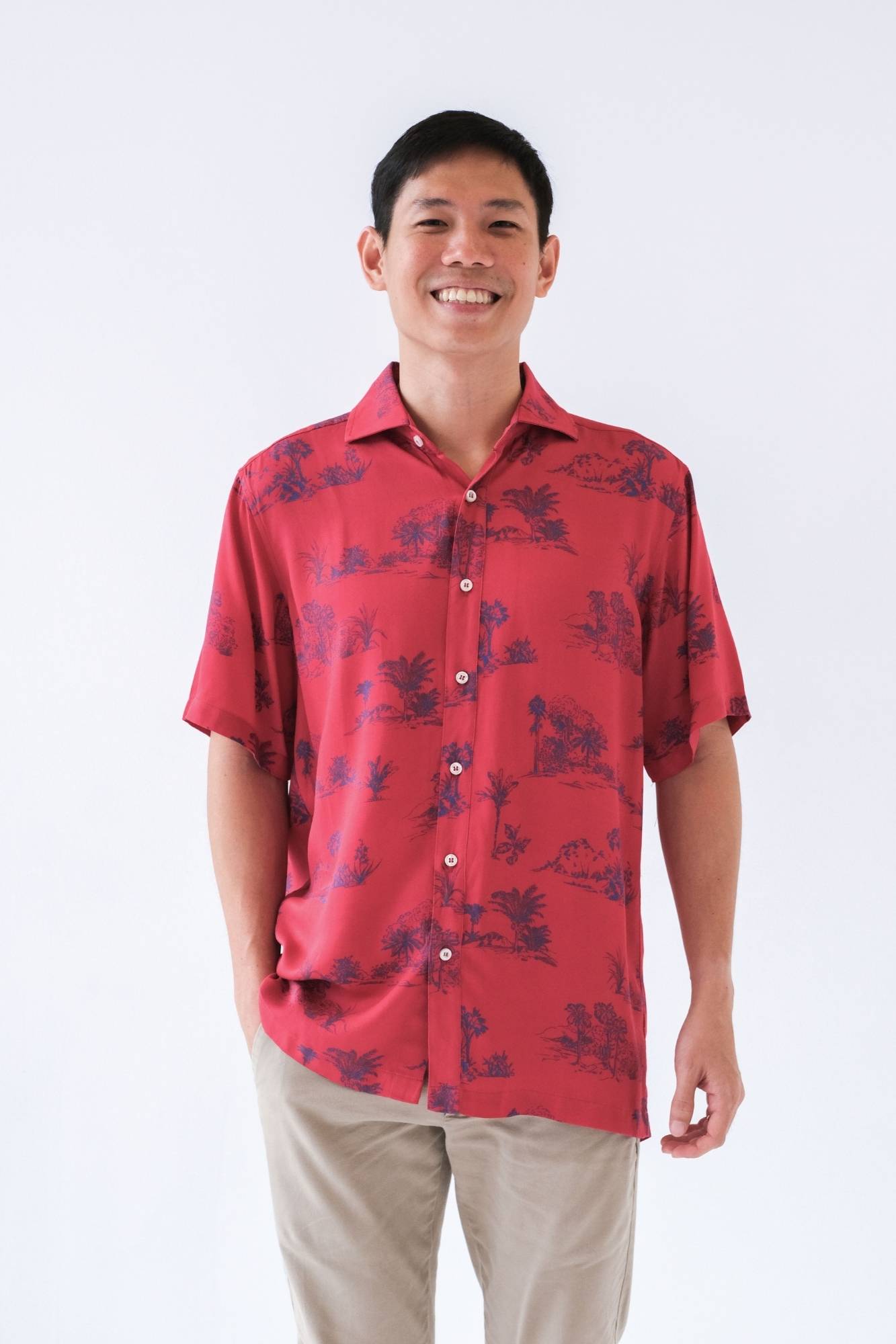 Modern Toile Mens Collared Shirt