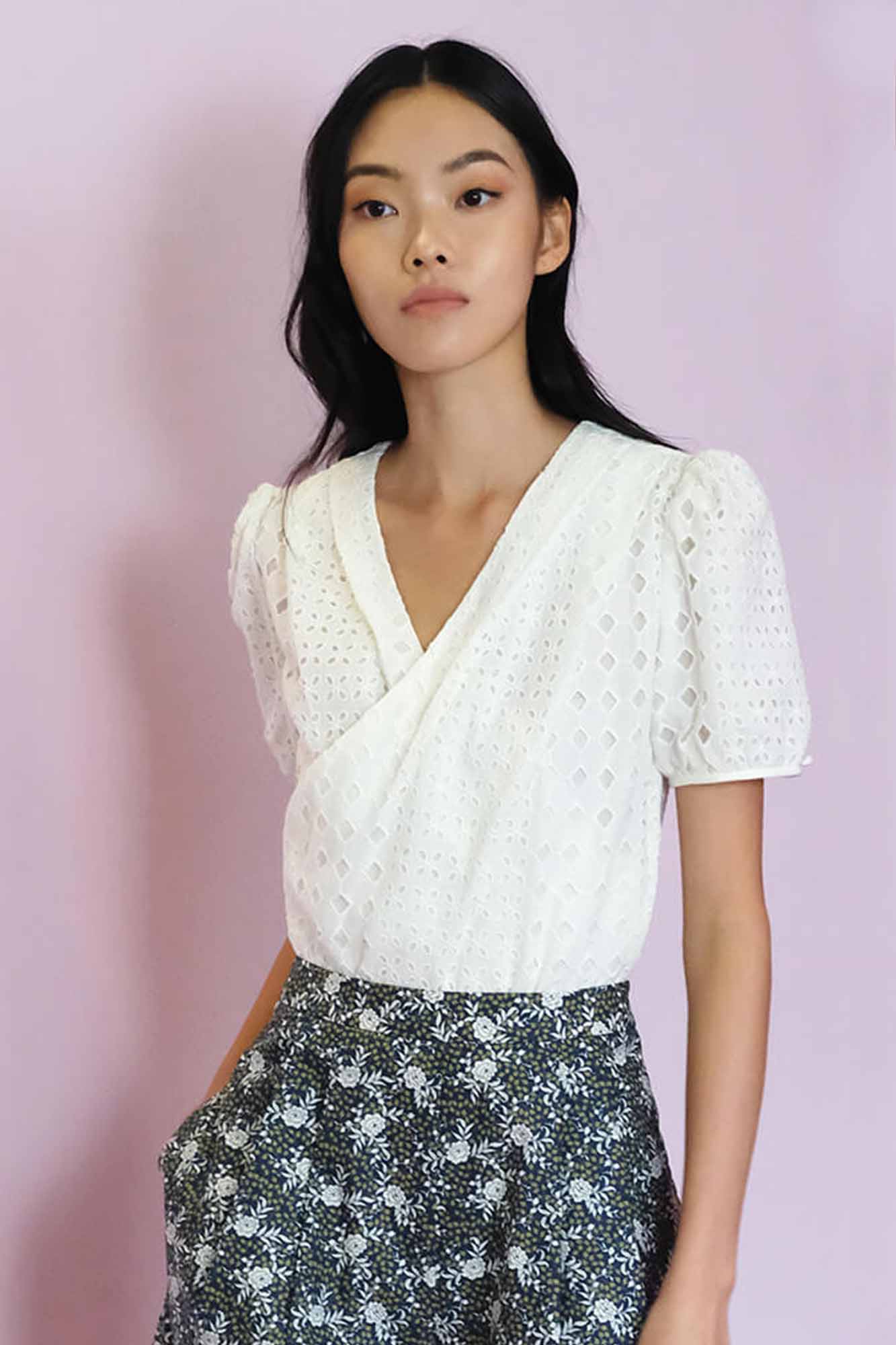 Moonlight White Pleated Top
