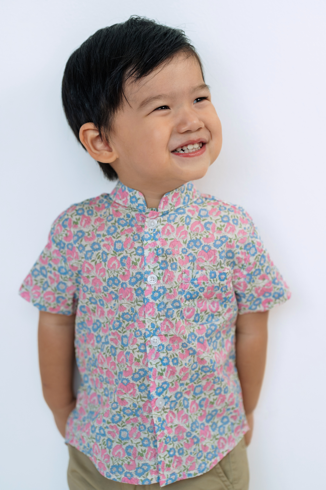 Morning Bloom Mandarin Shirt