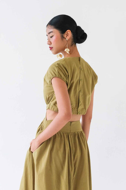 Olive Cutout Dress