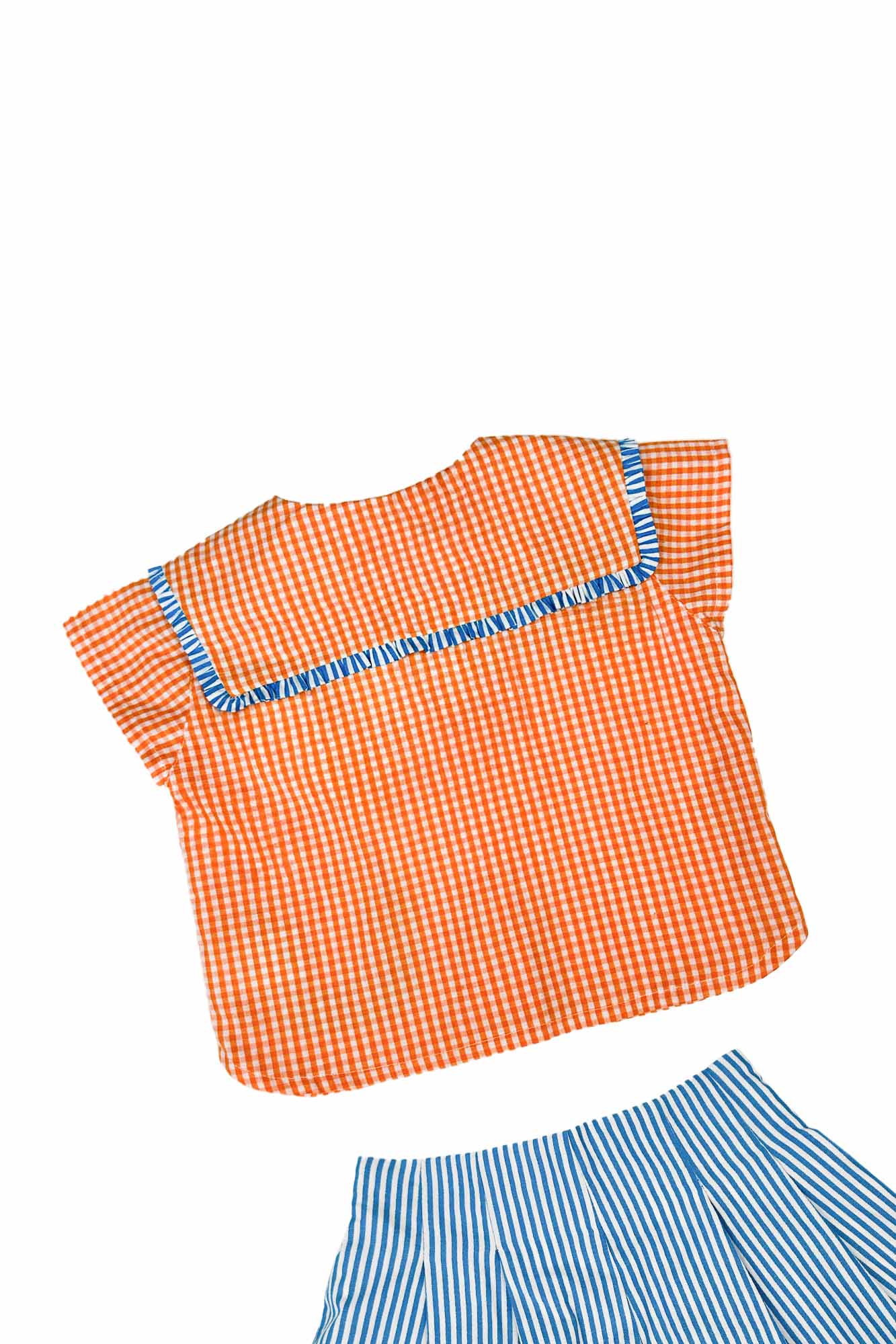 Orange Plaid Phoebe Two Piece Set