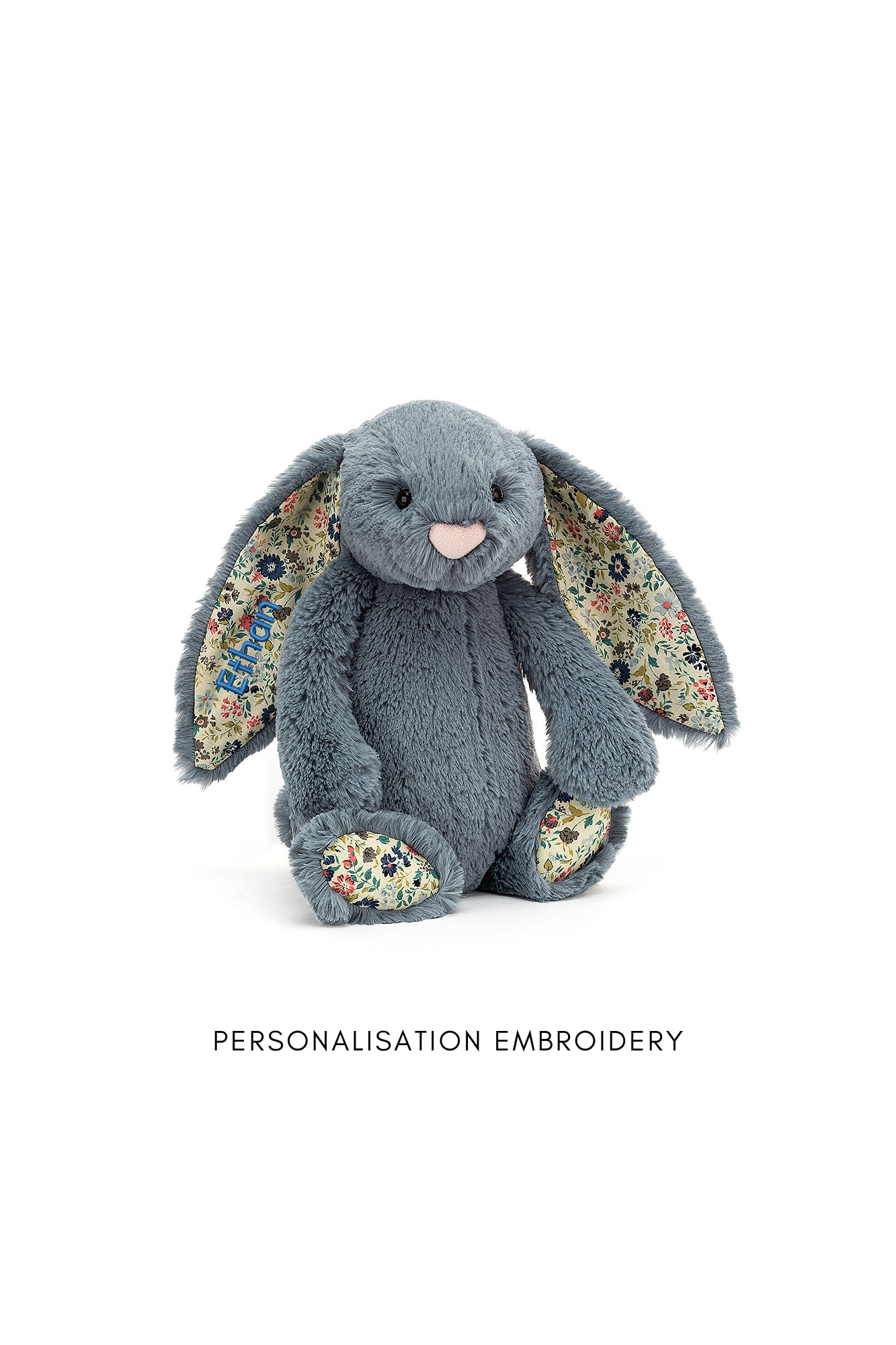 Personalisable Jellycat Blossom Bunny Dusky Blue Medium