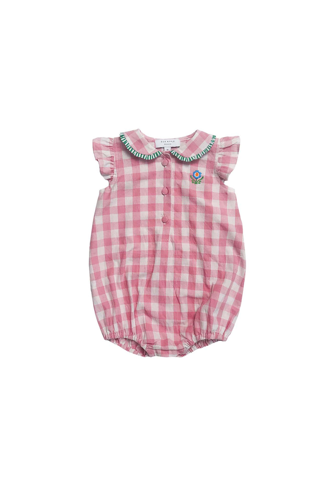 Pink Check Peter Pan Playsuit