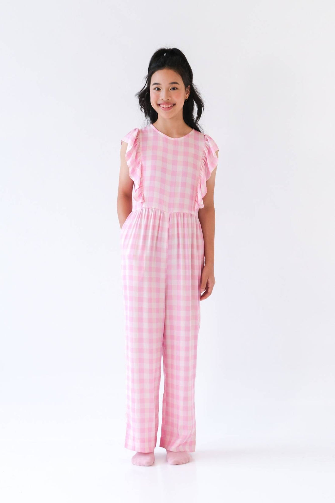 Pink Gingham Tweens Holly Jumpsuit