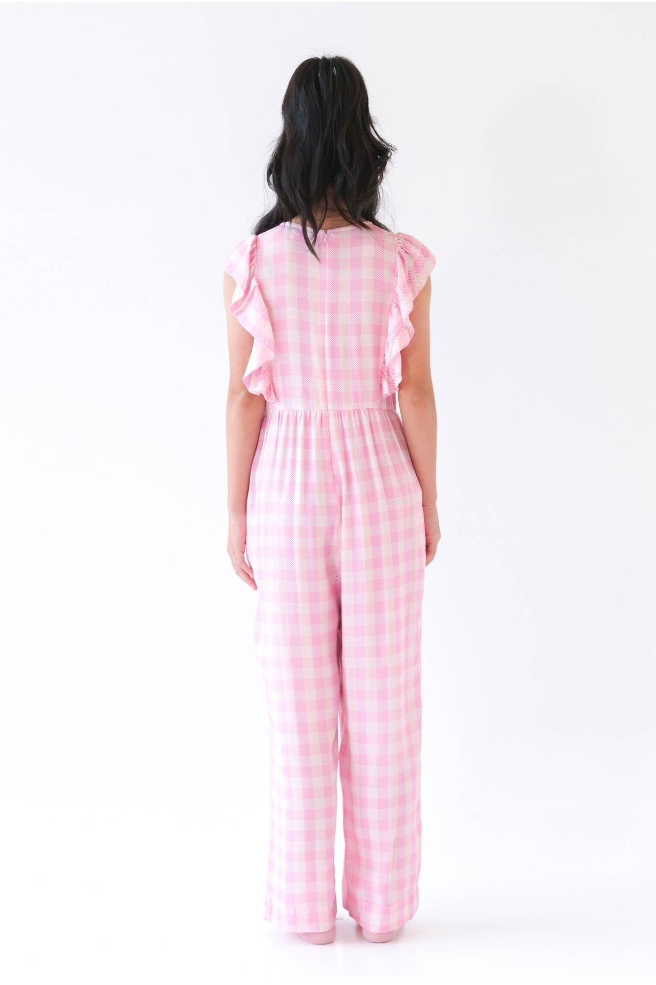 Pink Gingham Tweens Holly Jumpsuit