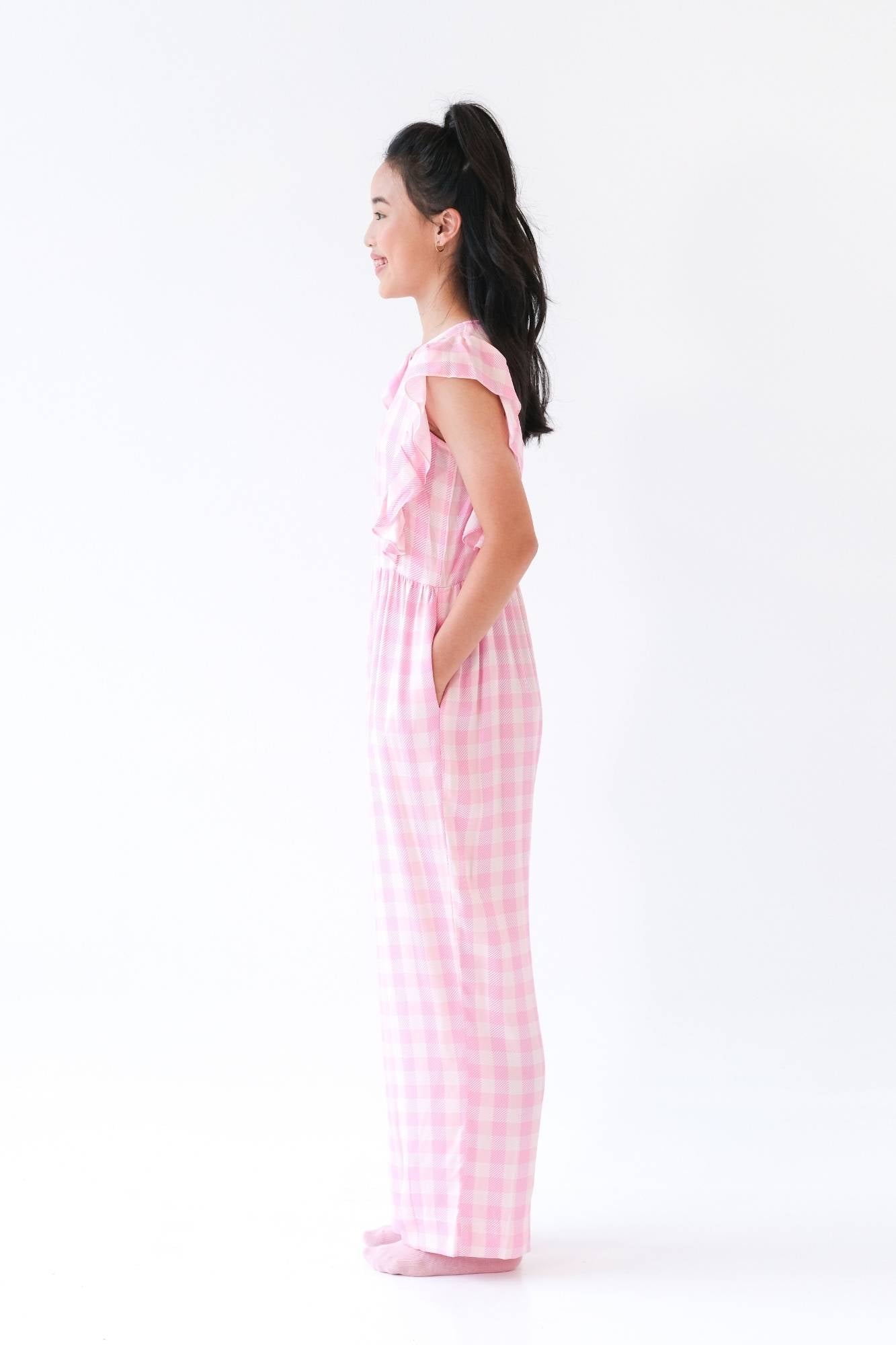 Pink Gingham Tweens Holly Jumpsuit