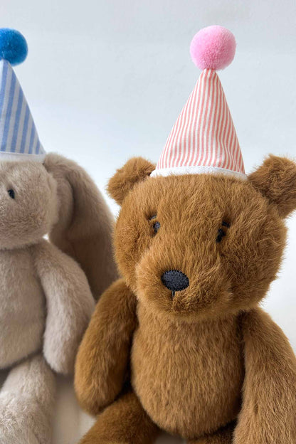 Mini Plush Party Hat Pink Stripes